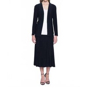 NEW PICADILLY long open front jacket in black